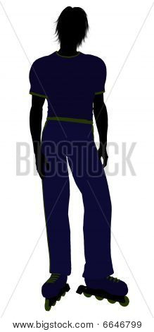 Silhueta masculina Roller Skater