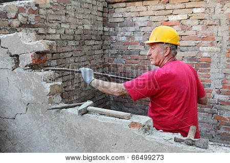 Construction Site, Old Building Demolishing