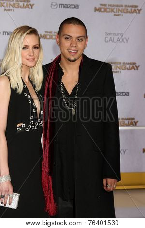 m LOS ANGELES - NOV 17:  Ashlee Simpson, Evan Ross at the The Hunger Games: Mockingjay Part 1 Premiere at the Nokia Theater on November 17, 2014 in Los Angeles, CA