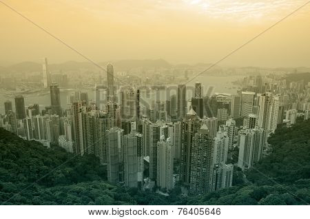 Hong Kong At Sunset