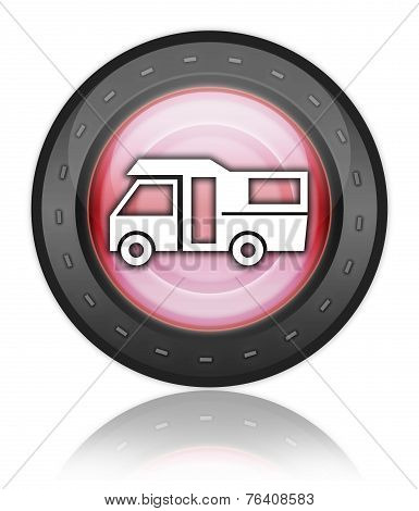 Icon, Button, Pictogram Motorhome