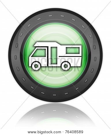 Icon, Button, Pictogram Motorhome
