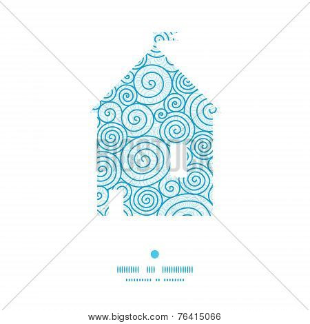 Vector abstract swirls house silhouette pattern frame