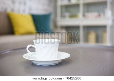 Coffee on table cafe interior