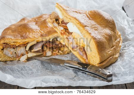 Spanish Meat Pie Called Hornazo