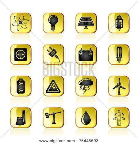 Power and electricity industry icons