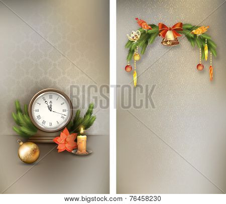 Christmas retro banners