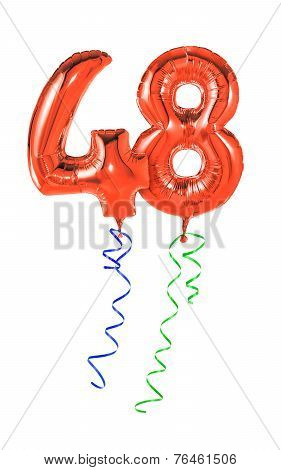 Red balloons with ribbon - Number 48
