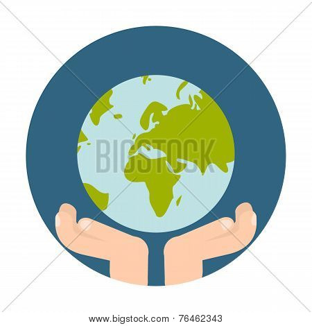 Flat Style Icon with Long Shadow