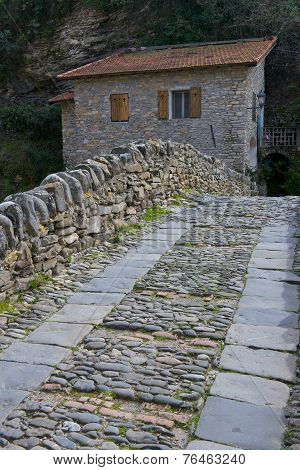 Stone Bridge And House In Badalucco