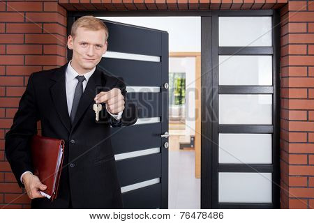 Standing In Front Of Door