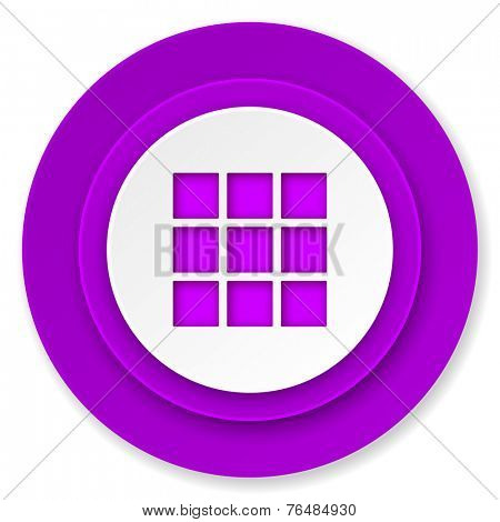 thumbnails grid icon, volet button, gallery sign 
