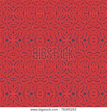 Vintage orange seamless waves pattern