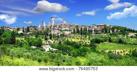 beautiful Toscana- view of San Gimignano