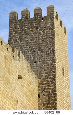 Castle in Sadaba with beauty sky in Saragossa, Aragon, Spain