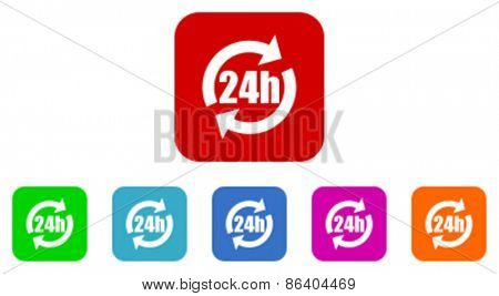 24h vector icon set
