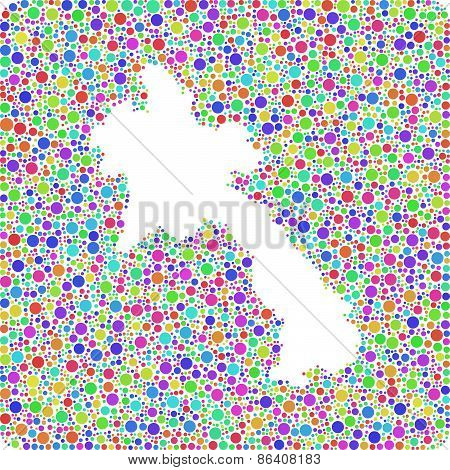 Decorative map of Laos