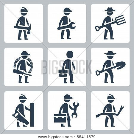 Workers Vector Icon Set