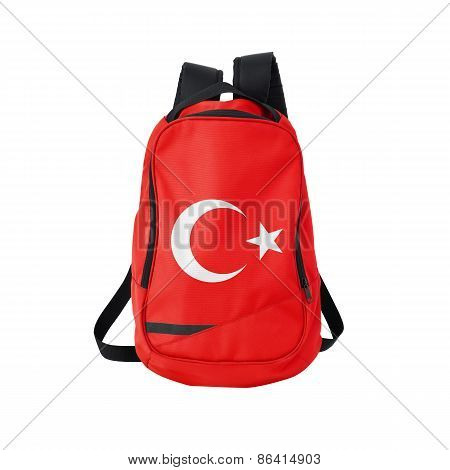 Turkey Flag Backpack Isolated On White
