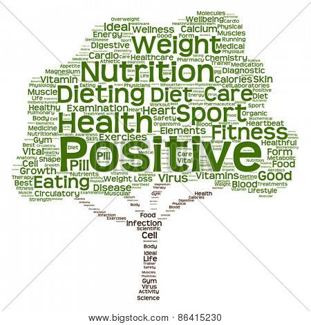 Vector concept or conceptual health or diet green text word clou