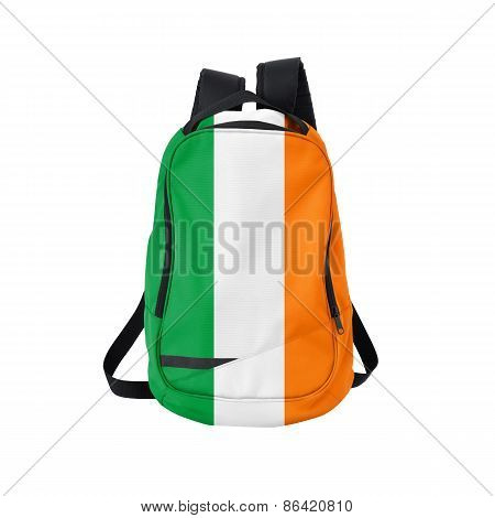Ireland Flag Backpack Isolated On White