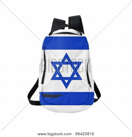 Israel Flag Backpack Isolated On White