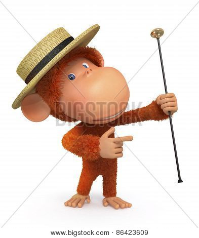 3D Monkey Dances A Step
