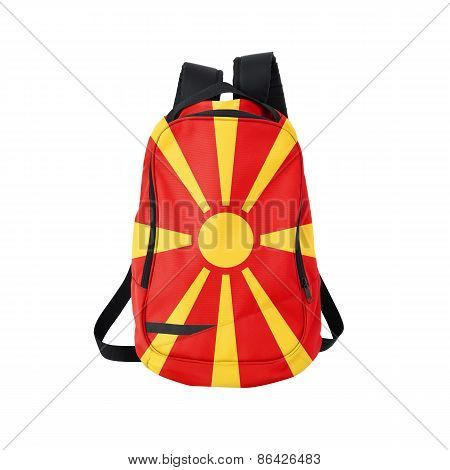 Macedonia Flag Backpack Isolated On White