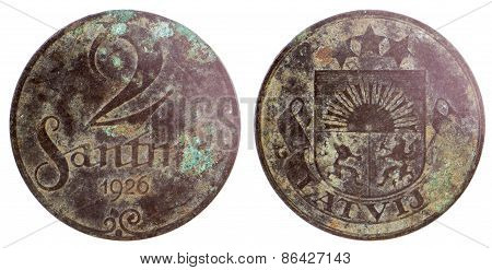 Old Rare Latvian Coin