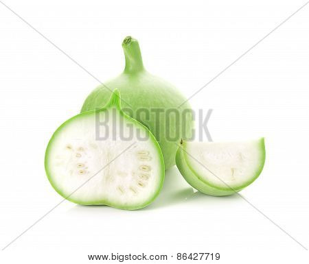 edible green calabash isolated on white background