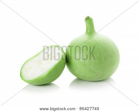 edible green calabash isolated on white background