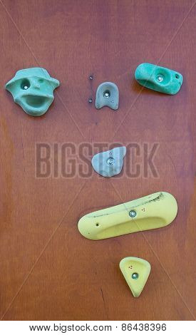 Rock Climbing Wall With Colorful Knobs