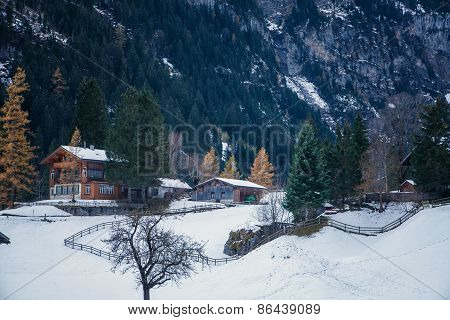 Winter landscape in Switzerland