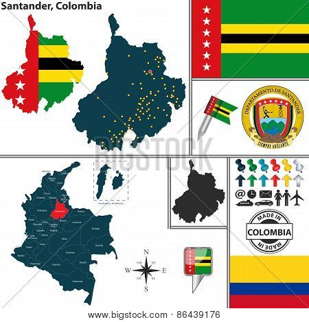 Map Of Santander, Colombia