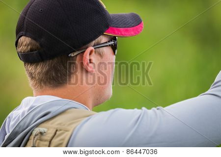 Fishing in river.