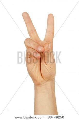 Man Hand Sign Isolated On White Background