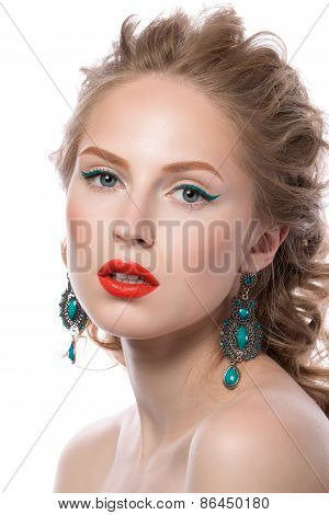 Beauty Portrait Of Attractive Blonde Young Girl