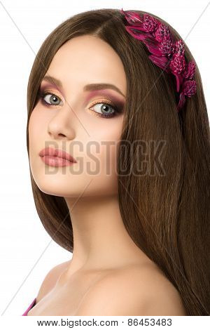 Portrait Of Young Beautiful Brunette Woman