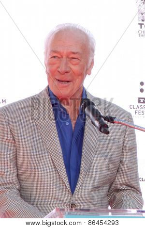 LOS ANGELES - MAR 27:  Christopher Plummer at the Christopher Plummer Hand and Foot Print Ceremony at the TCL Chinese Theater on March 27, 2015 in Los Angeles, CA