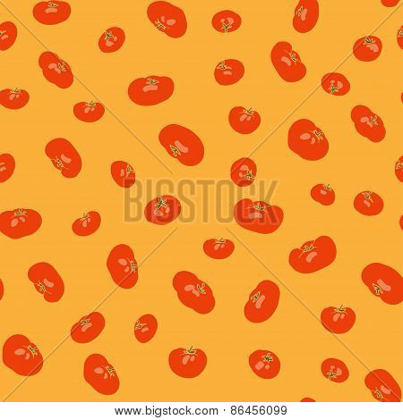 red tomatos seamless pattern. food vector background