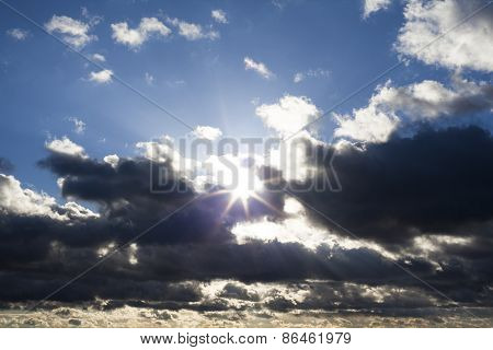 Cloudscape With The Sun Behind The Clouds