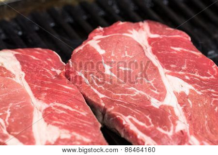 Fresh beef steaks
