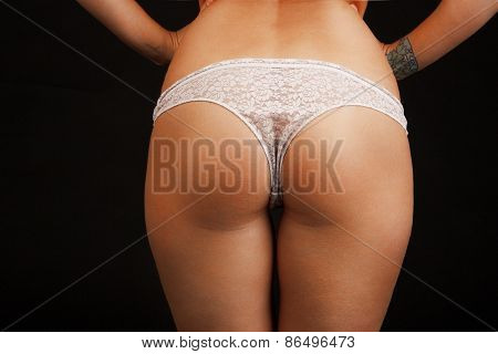 Ass of young woman. Sexy woman soft booty, panties