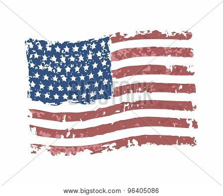 Vector grunge american flag