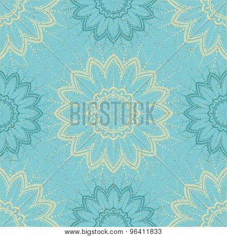 Floral retro wallpaper with grunge effect.