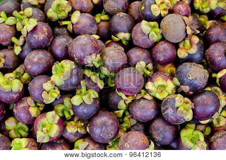 Colorful Of Fresh Mangosteen Background