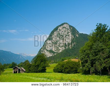 Limestone hill Studor near Bohinj Lake