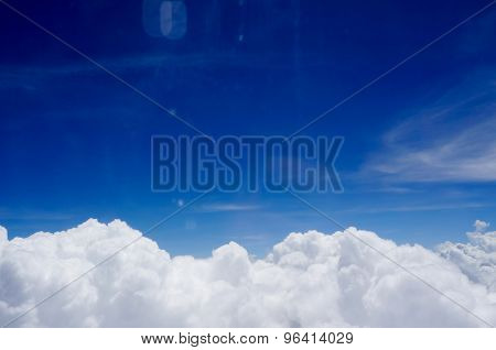 Sky And Cloud  From The Window Of An Airplane.