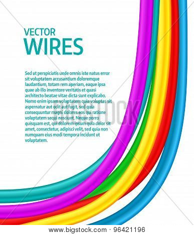 Abstract Colorful Curly Wires. Seamless Vector