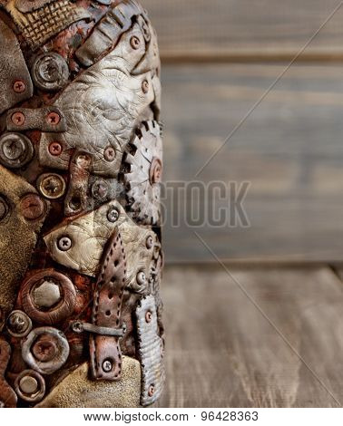 steampank background with black wooden